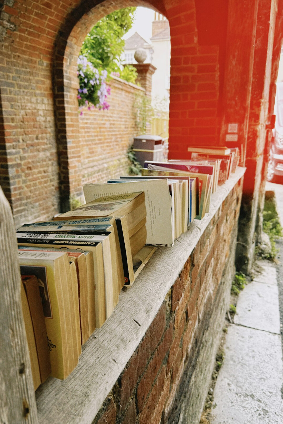 Stack of old books and documents in an archive